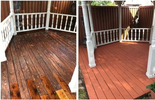 Deck before and after.