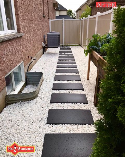 modern black steps in the courtyard